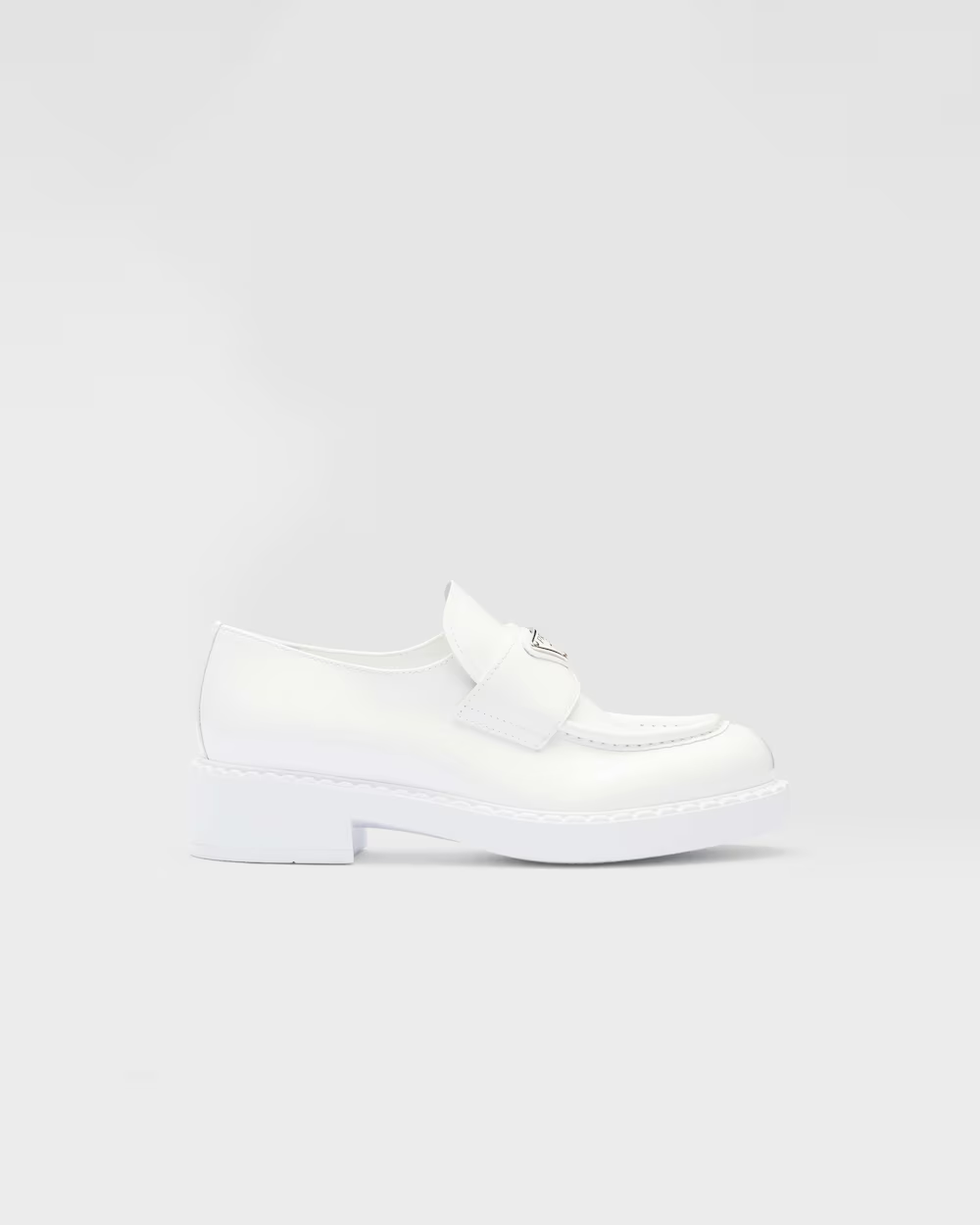 Chocolate patent leather loafers